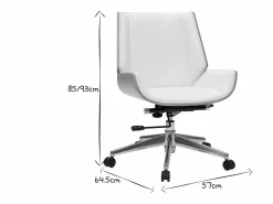 Miliboo Silla De Oficina|Silla de escritorio madera clara y blanca CURVED