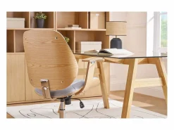 Miliboo Silla De Oficina|Silla de escritorio moderna tejido claro YORKE