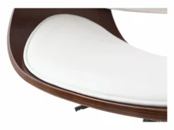 Miliboo Silla de escritorio nogal y blanco con ruedas BENT Marru00f3n Sale