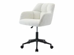 Vente-unique Silla De Escritorio|Silla de escritorio tejido bouclé y negro altura regulable - PEGA de Pascal Morabito