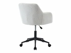 Vente-unique Silla De Escritorio|Silla de escritorio tejido bouclé y negro altura regulable - PEGA de Pascal Morabito