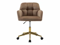 Vente-unique Silla De Escritorio|Silla de escritorio terciopelo y dorado altura regulable - PEGA de Pascal Morabito