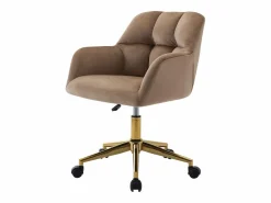 Vente-unique Silla De Escritorio|Silla de escritorio terciopelo y dorado altura regulable - PEGA de Pascal Morabito