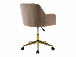 Vente-unique Silla De Escritorio|Silla de escritorio terciopelo y dorado altura regulable - PEGA de Pascal Morabito