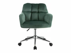 Silla de escritorio terciopelo verde altura regulable PEGA^Vente-unique Outlet