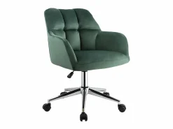 Silla de escritorio terciopelo verde altura regulable PEGA^Vente-unique Outlet