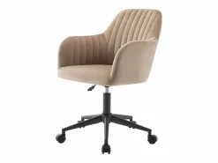Silla de escritorio terciopelo y negro altura ajustable - ELEANA^Vente-unique New