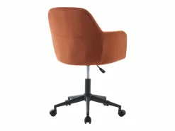 Vente-unique Silla De Escritorio|Silla de escritorio terciopelo y negro altura ajustable - ELEANA
