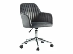 Silla de escritorio terciopelo ELEANA Altura ajustable^Vente-unique Hot