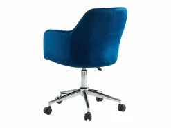 Silla de escritorio terciopelo azul ELEANA Altura ajustable^Vente-unique Discount