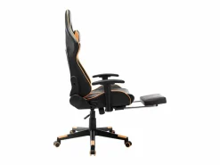 Silla de gaming con reposapiés cuero sintético negro y^vidaxl Discount