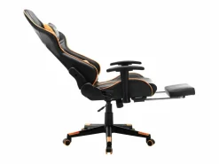 Silla de gaming con reposapiés cuero sintético negro y^vidaxl Discount