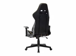 Silla de gaming con reposapiés cuero sintético negro y^vidaxl