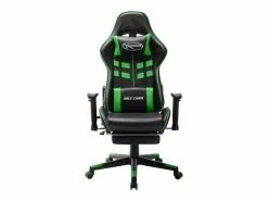 Silla de gaming con reposapiés cuero sintético negro y^vidaxl Discount