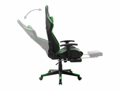 Silla de gaming con reposapiés cuero sintético negro y^vidaxl Discount