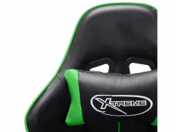 Silla de gaming con reposapiés cuero sintético negro y^vidaxl Discount