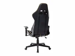 vidaxl Silla de gaming de cuero sintético negro y Dorado