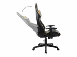 vidaxl Silla de gaming de cuero sintético negro y Dorado