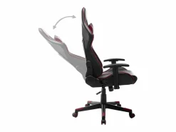 vidaxl Silla Gaming|Silla de gaming de cuero sintético negro y tinto