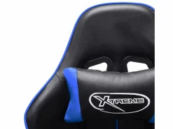 vidaxl Silla de gaming de cuero sintético negro y Azul Hot