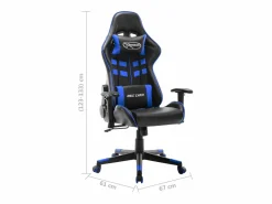 vidaxl Silla de gaming de cuero sintético negro y Azul Hot