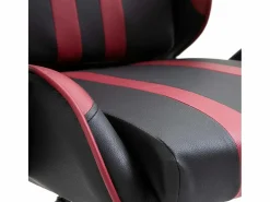 vidaxl Silla de gaming de cuero sintético color vino tinto Rojo Clearance
