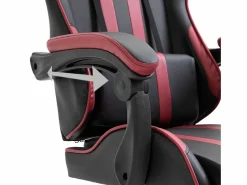 vidaxl Silla de gaming de cuero sintético color vino tinto Rojo Clearance