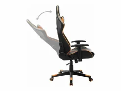 Silla de gaming de cuero sintético negro y naranja^Clicnbuy Outlet