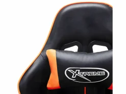 Silla de gaming de cuero sintético negro y naranja^Clicnbuy Outlet