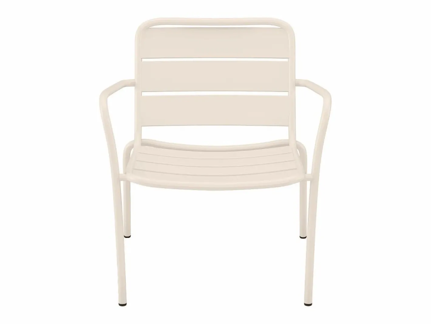 MYLIA Silla de jardín apilable de metal - - MIRMANDE de Beige Discount