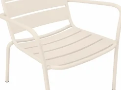MYLIA Silla de jardín apilable de metal - - MIRMANDE de Beige Discount