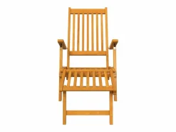 Tumbona|Silla de jardín con reposapiés y mesita madera maciza de acacia ES879825