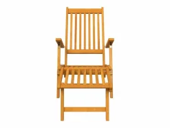 Tumbona|Silla de jardín con reposapiés y mesita madera maciza de acacia ES763821