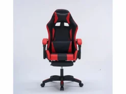 Concept-Usine Silla de Juego de Oficina Ergonómica Reclinable Negro y Rojo con Reposapiés y Cojines Negro / Rojo Outlet