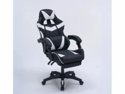 Concept-Usine Silla Gaming|Silla de Juego de Oficina Ergonómica Reclinable Negro y Blanco - Cómoda y con Estilo