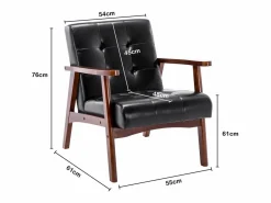 Silla de Madera con Brazos Fahlber - Sillón Relax para Interior/Exterior - Tapizado Beige Opcional^ New