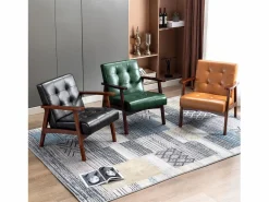 Silla de Madera con Brazos Fahlber - Sillón Relax para Interior/Exterior - Tapizado Beige Opcional^ New