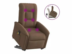 Sillón De Masaje|Silla de masaje reclinable de pie de tela marrón SHL7276