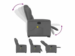 Sillón De Masaje|Silla de masaje reclinable de pie de tela gris oscuro SHL8002