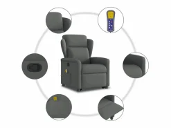 Sillón De Masaje|Silla de masaje reclinable de pie de tela gris oscuro SHL8002