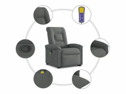Silla de masaje reclinable de pie de tela gris oscuro SHL3439^ Clearance