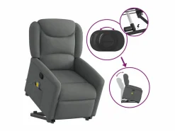 Silla de masaje reclinable de pie de tela gris oscuro SHL6255^ Clearance