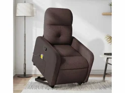 Silla de masaje reclinable de pie de tela marrón oscuro SHL8485 Marru00f3n Hot