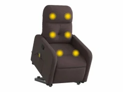 Silla de masaje reclinable de pie de tela marrón oscuro SHL8485 Marru00f3n Hot