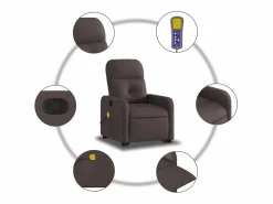Silla de masaje reclinable de pie de tela marrón oscuro SHL8485 Marru00f3n Hot