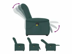 Sillón De Masaje|Silla de masaje reclinable de pie de tela verde oscura SHL3782