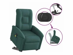 Sillón De Masaje|Silla de masaje reclinable de pie de tela verde oscura SHL3782