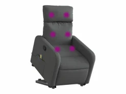 Silla de masaje reclinable de pie de tela gris oscuro SHL2074^ New