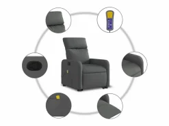 Silla de masaje reclinable de pie de tela gris oscuro SHL2074^ New