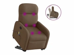 Silla de masaje reclinable de pie de tela marrón SHL8375 Marru00f3n Clearance